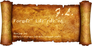 Forgó Lóránt névjegykártya