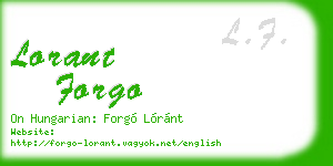 lorant forgo business card